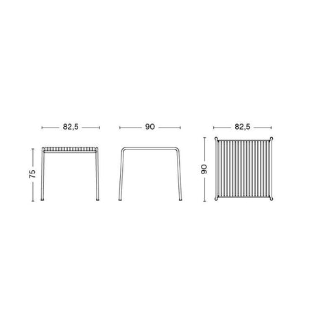 Palissade Garden Table Hot Galvanized 82.5x90cm